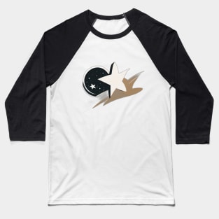 Shooting Star Beige Shadow Silhouette Anime Style Collection No. 442 Baseball T-Shirt